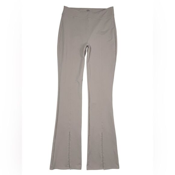 ALO Yoga Taupe Brown Airbrush High Waist Flutter Split Hem Legging Pant - Picture 2 of 8